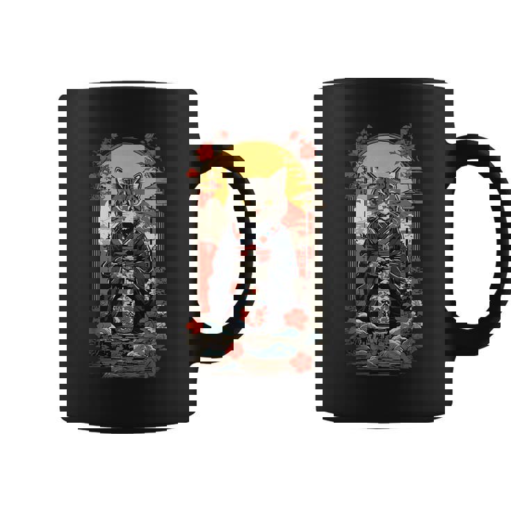 ヴィンテージジャパンの日本酒の猫ポスターデザイン。 コーヒーマグ