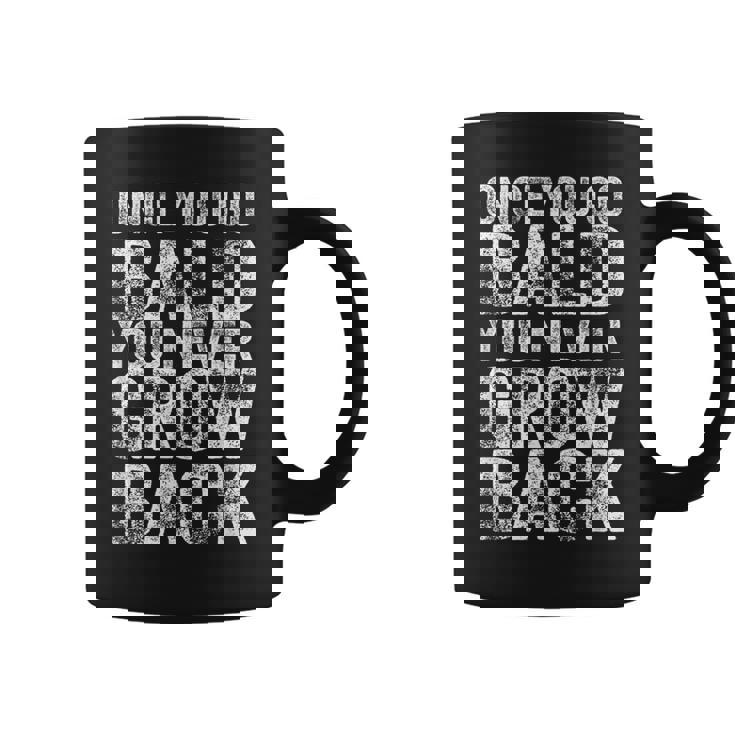 一度ハゲたらまた成長する、面白いハゲメンズ無毛デザイン コーヒーマグ