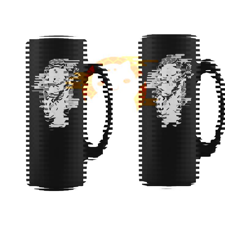 三味線で遊ぶ猫 コーヒーマグ