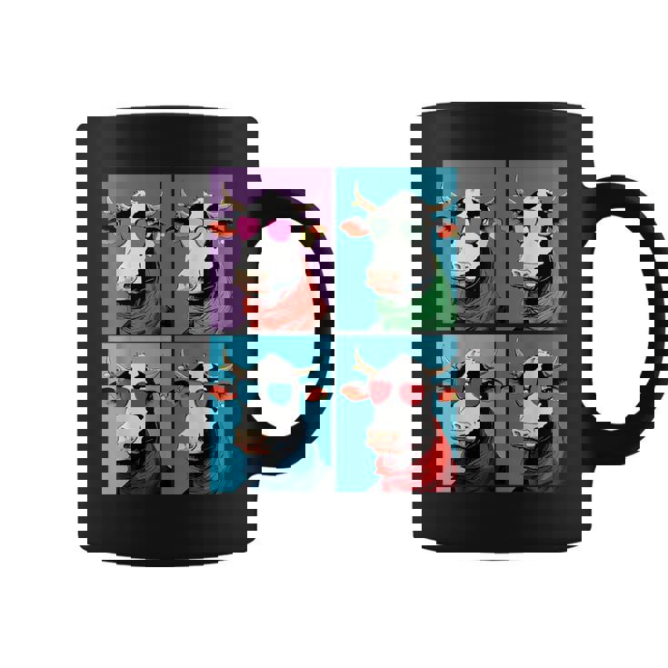 不機嫌そうな牛、エッジの効いた牛のグラフィックデザイン 牛好き向け コーヒーマグ