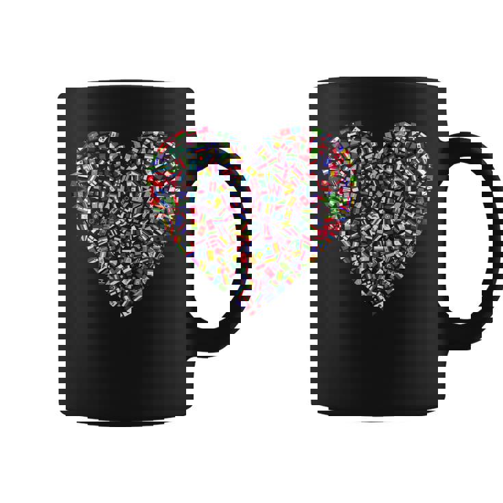 世界国旗 ハート コーヒーマグ