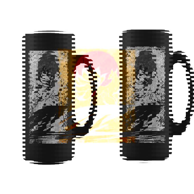 九尾の狐 日本のレトロアート コーヒーマグ