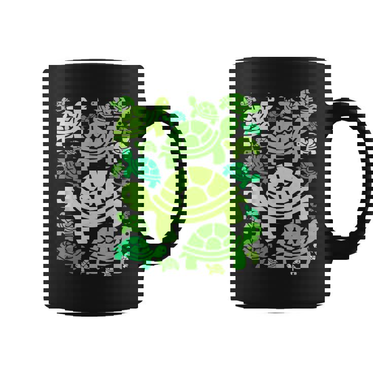 亀柄 カートゥーン アウトライン 面白いカメ コーヒーマグ