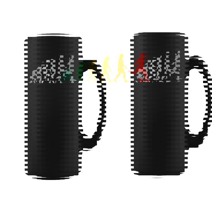 人類の進化 ネタ サッカー サッカー好き サッカーファン サッカー選手 おもしろ サッカー部 レトロ エボリューション コーヒーマグ