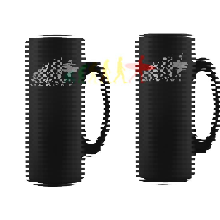 人類の進化 サーファー サーフィン ウォータースポーツ好き サーフボード サーフィン好き 海好き エボリューション コーヒーマグ