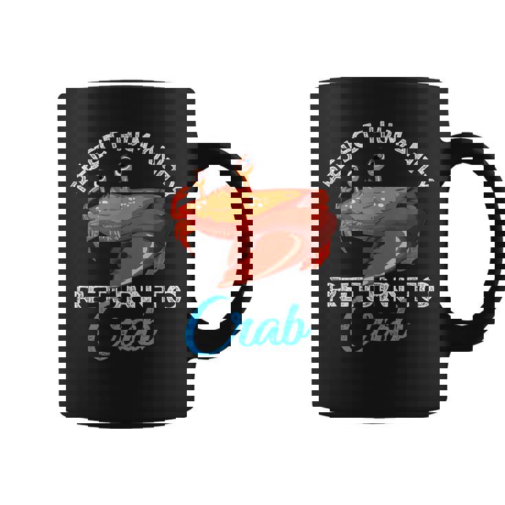 人類を拒絶するカニに戻る進化カニを抱きしめろ コーヒーマグ