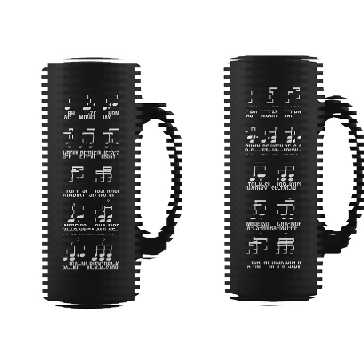 作曲家 リズム クラシック音楽 ギフト 音楽 モチーフ バッハ モーツァルト ベートーベン ショパン 音楽好き コーヒーマグ