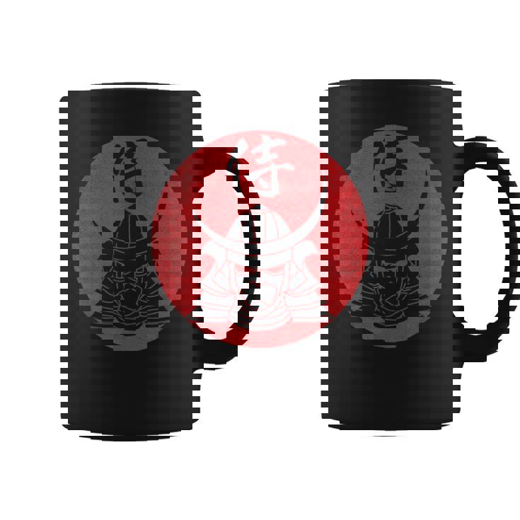 侍の戦士の兜日本の漢字-黒 コーヒーマグ