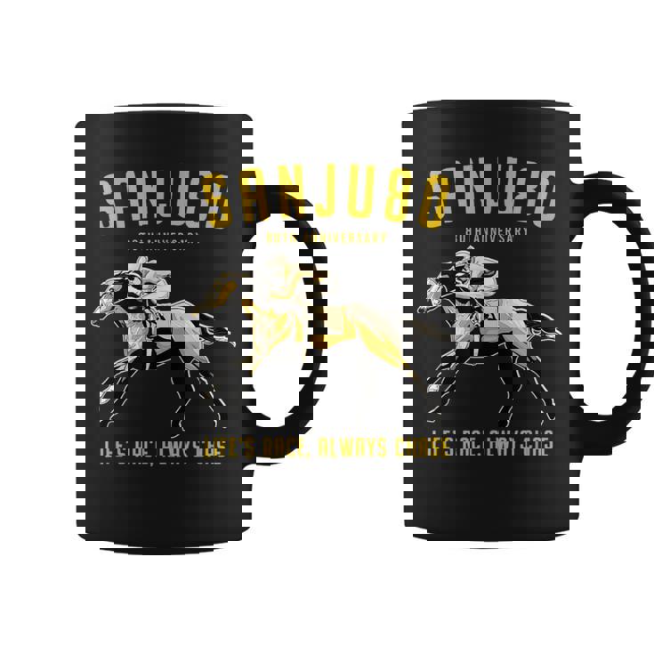 傘寿祝い 競馬好き うま 馬好き 父 母 男性 女性 80歳お祝い Life's Race Always Chase コーヒーマグ