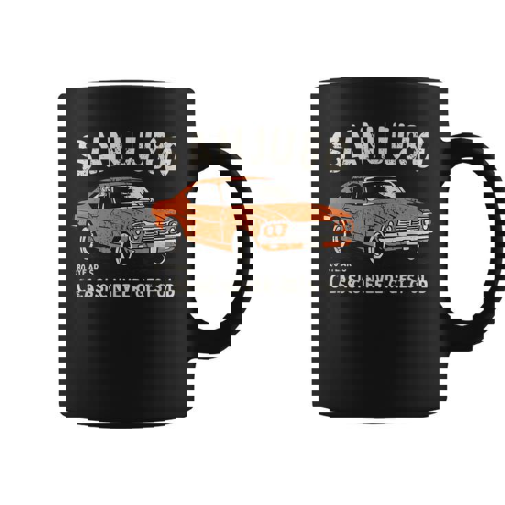 傘寿祝い 車好き お父さん 男性 クラシックカー 80歳 Classic Never Gets Old コーヒーマグ