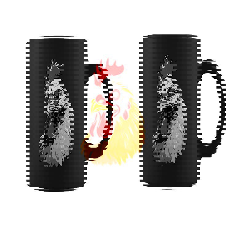 動物愛好家のための大胆な農場の鶏の頭のアート コーヒーマグ