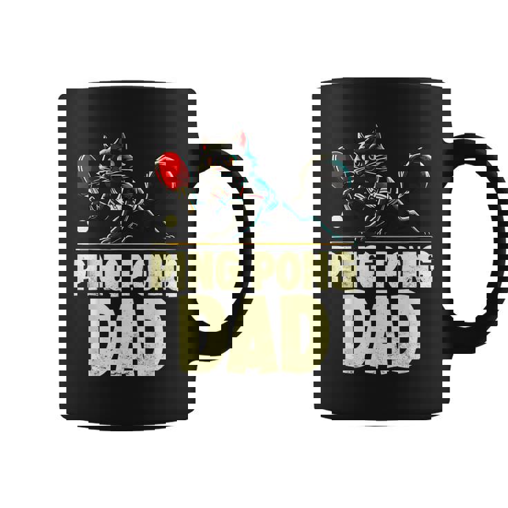 卓球 黒猫パパピンポン 黒猫ピンポン コーヒーマグ