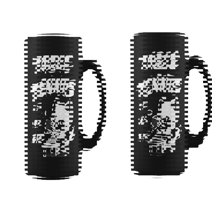 卓球をするクールな猫 コーヒーマグ