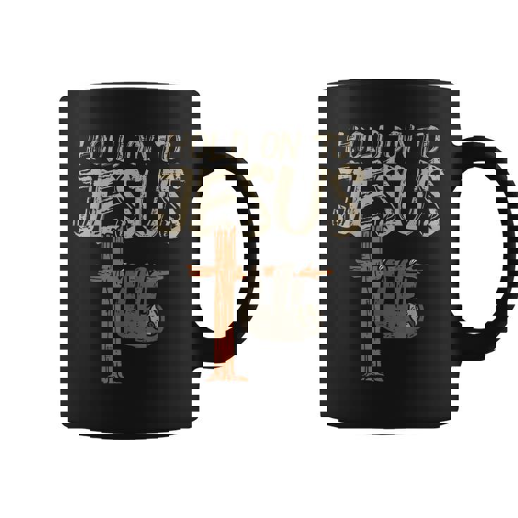 吊り下げナマケモノ ホールド オン イエス 神 クリスチャン メンズ レディース キッズ コーヒーマグ