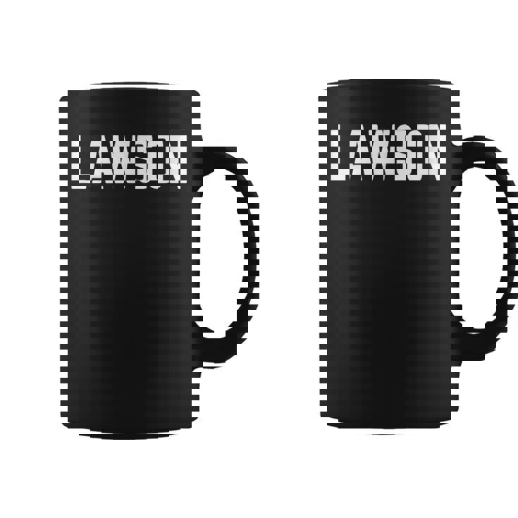 名 ローソン テキスト アパレル クラウン ホワイト テキスト コーヒーマグ