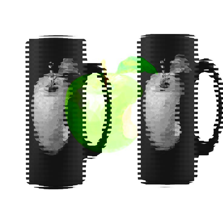 噛まれた青リンゴのイラスト コーヒーマグ