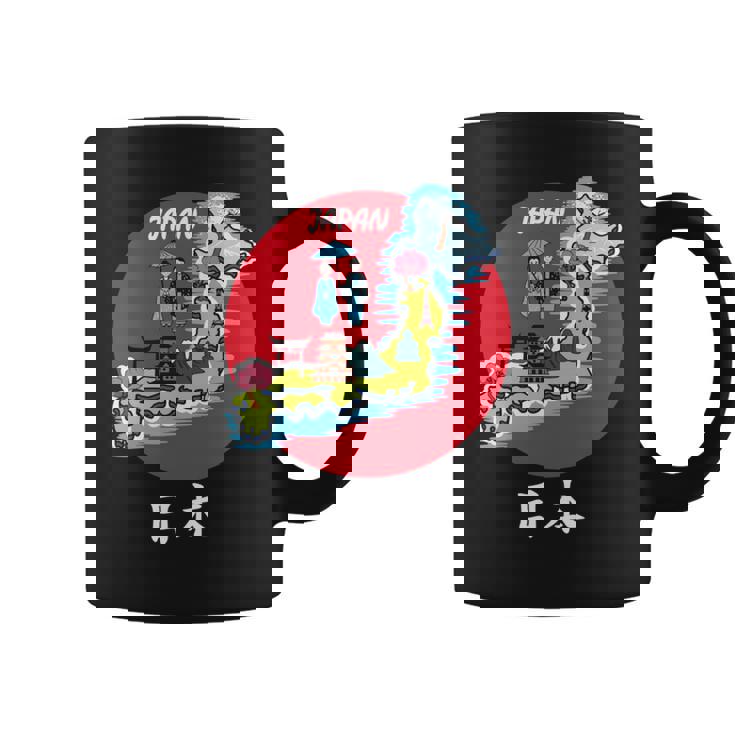 地図舞妓 日本のお土産 長袖tシャツ コーヒーマグ