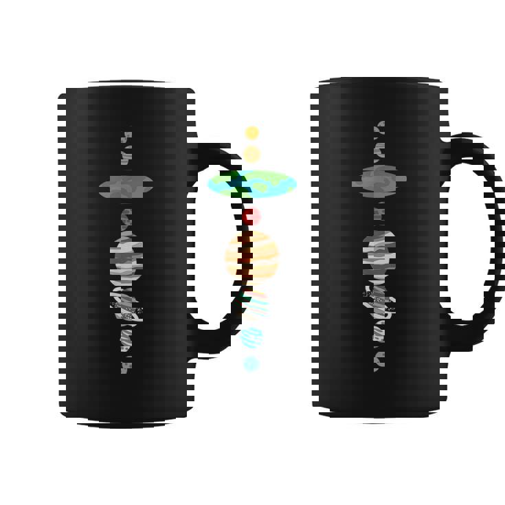 地球平面説太陽系 コーヒーマグ