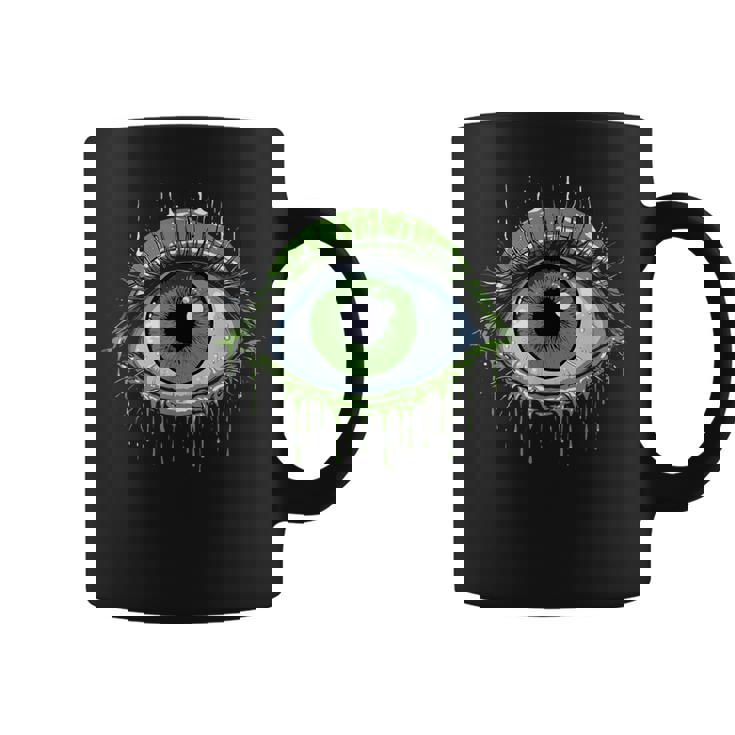 大きな緑の目玉 コーヒーマグ