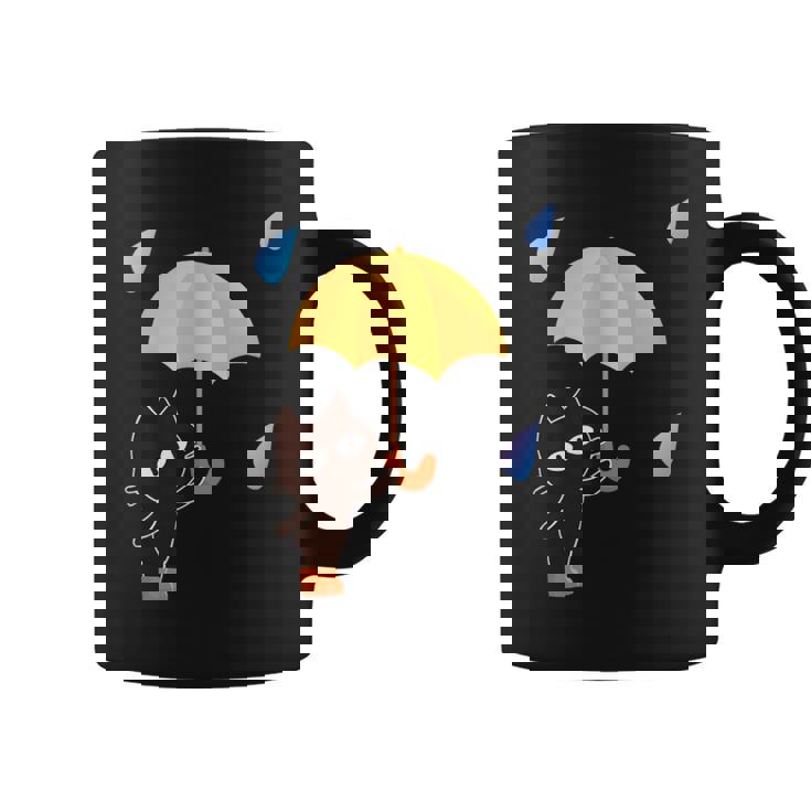 大人かわいい絵本の猫 雨の日 コーヒーマグ