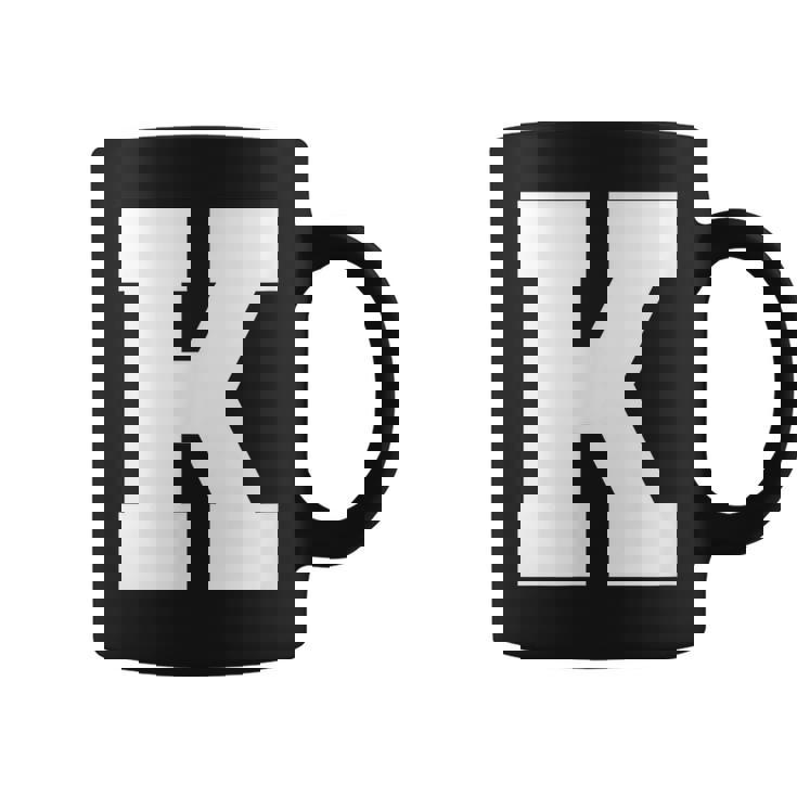大文字 K アルファベットモノグラム イニシャル コーヒーマグ