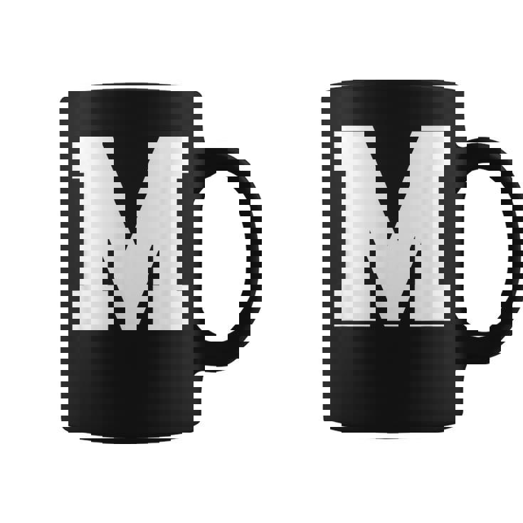 大文字 M アルファベットモノグラム イニシャル コーヒーマグ