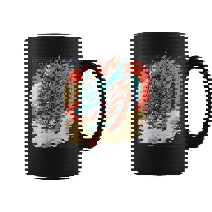 大胆でクールな外観の素晴らしい日本のドラゴン。 コーヒーマグ