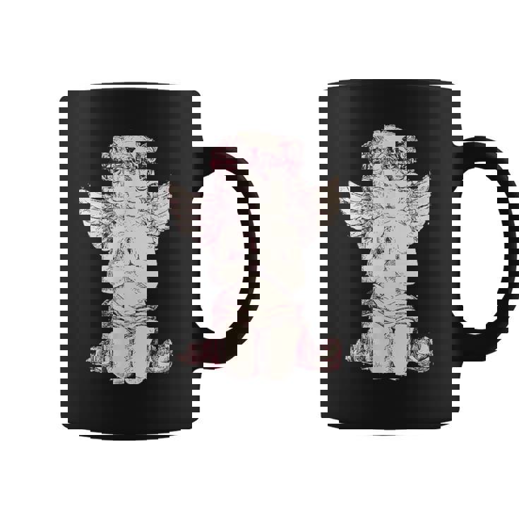 天使の羽を持つ膝の上の美的天使を祈る コーヒーマグ