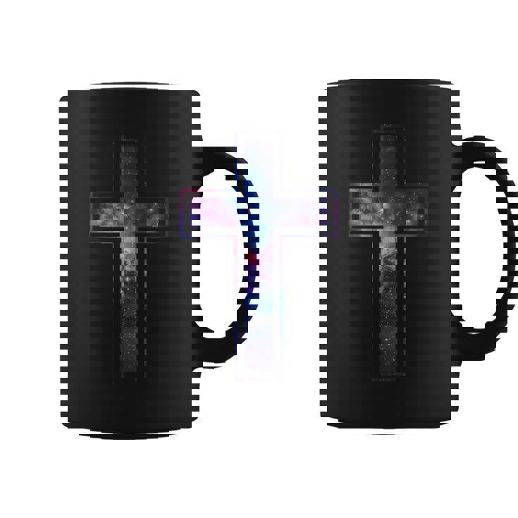 天空のシルエット信仰星銀河クリスチャンクロス コーヒーマグ
