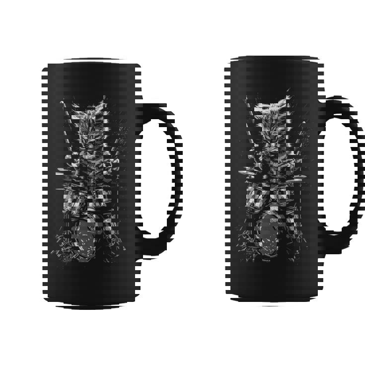 子猫ロックバンド ドラマー 猫 ドラム コーヒーマグ