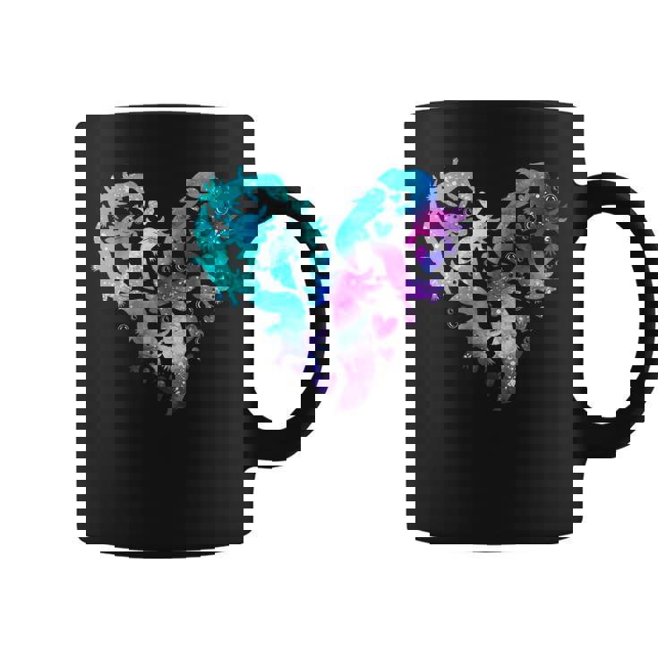 宇宙 ウーパールートル かわいいウーパールーパー ハート 水彩 ウーパールーパー コーヒーマグ