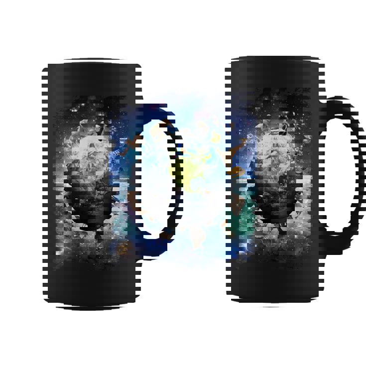 宇宙地球動物グループシーン コーヒーマグ