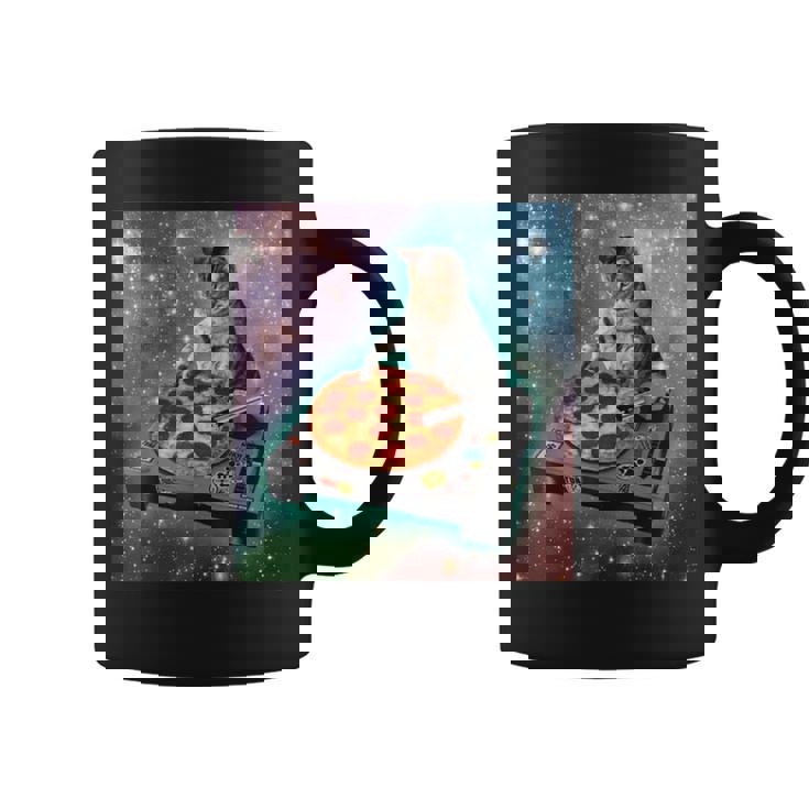 宇宙宇宙 ギャラクシー 宇宙 猫 ピザ Dj 面白い かわいい コズミック コーヒーマグ