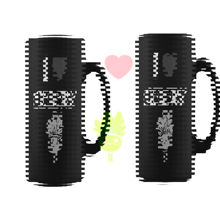 小さな野菜 セロリ ミニマリスト かわいい シンプル セロリ I Love Celery コーヒーマグ