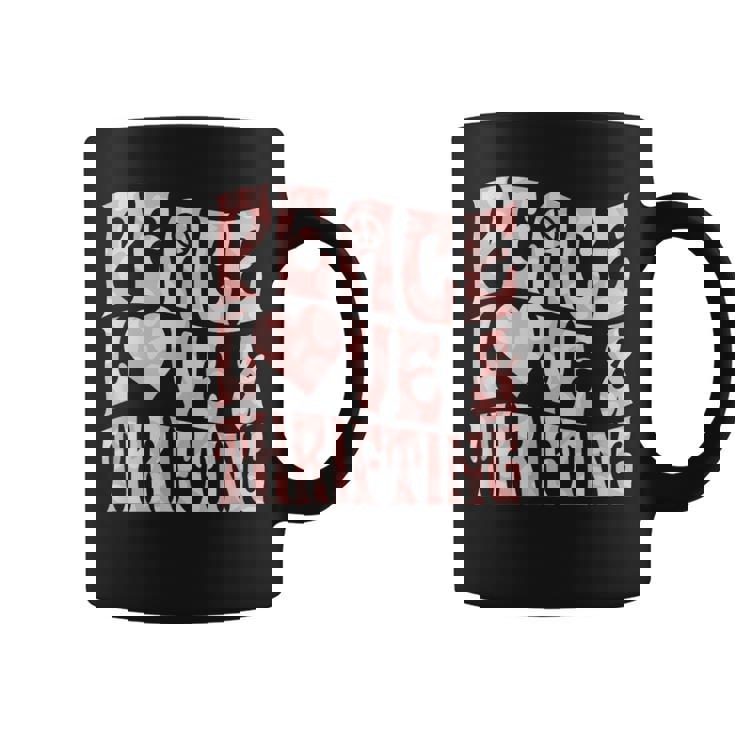 平和の愛と倹約心と平和のシンボル。 コーヒーマグ