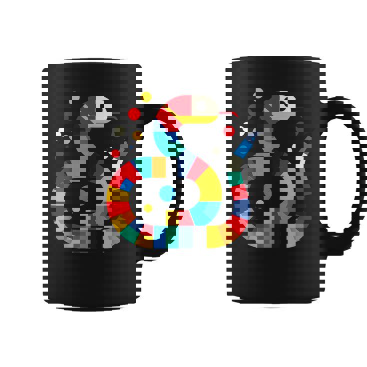 幾何学的 ミニマリズム イラスト ガーター 蛇 爬虫類 コーヒーマグ