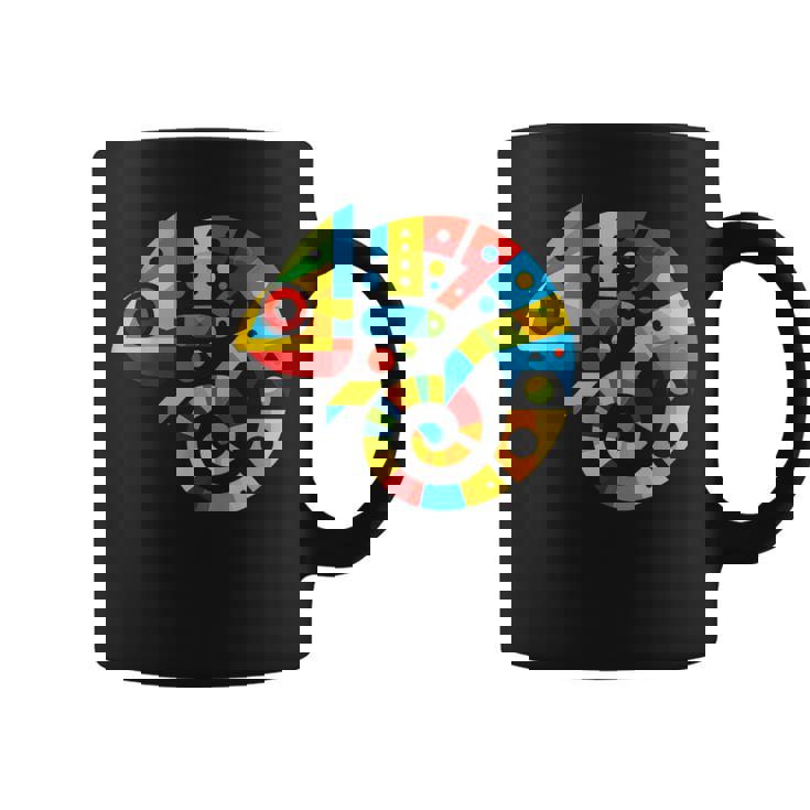 幾何学的ミニマリズム イラスト カメレオン 爬虫類 コーヒーマグ