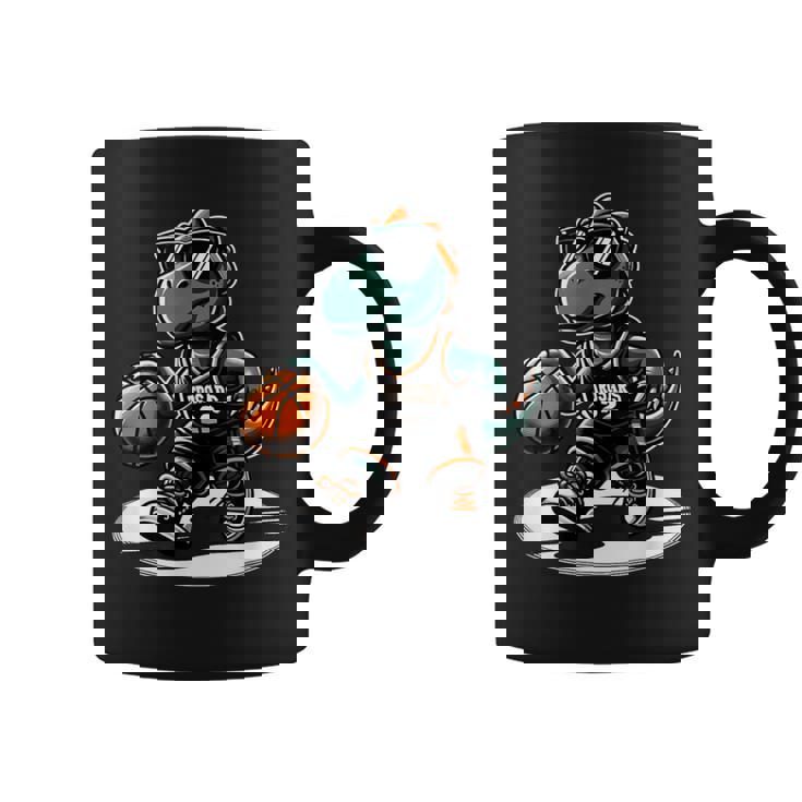 恐竜 バスケットボール T-Rex スポーツプレーヤー コーチ 面白い 男の子向け コーヒーマグ