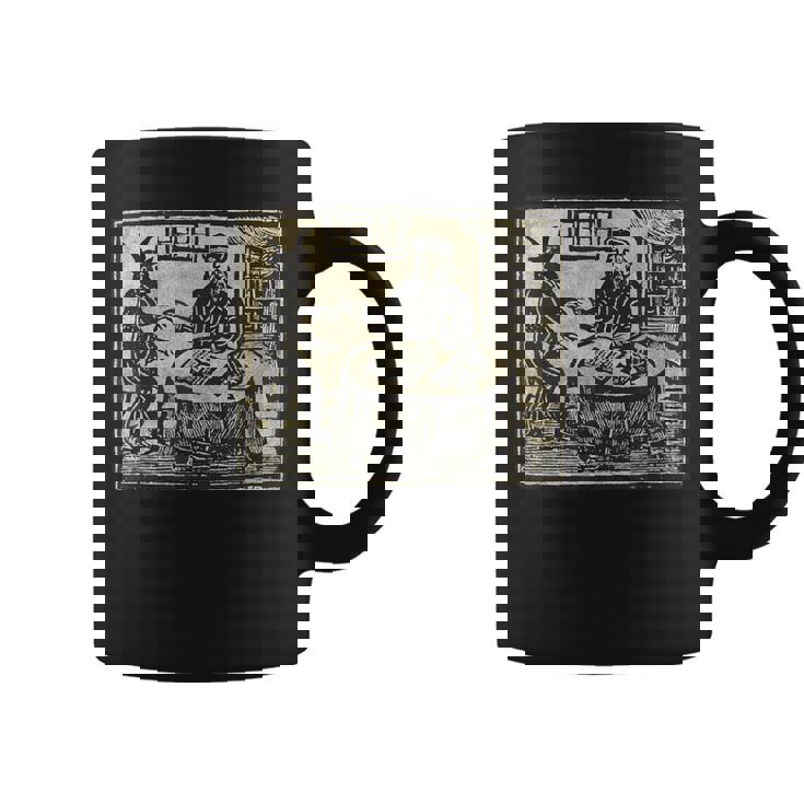 悪魔 オカルト 鬼 召喚 ゴス ホラー 美的 ウッドカット コーヒーマグ