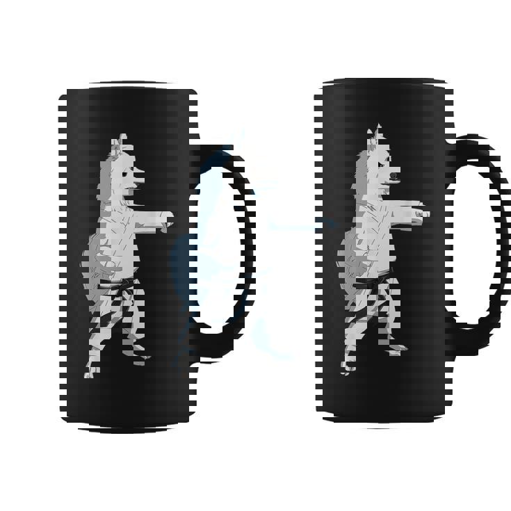 愉快な空手犬 日本のスピッツ コーヒーマグ