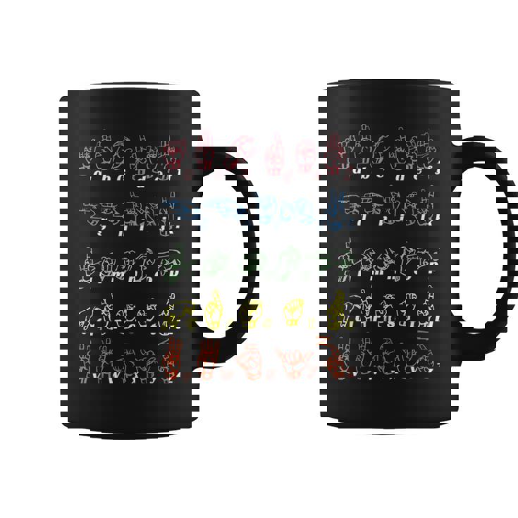 手話tシャツ Asl Teacher手アルファベット学習tシャツ コーヒーマグ