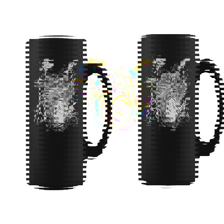 抽象アート ドラム ミュージシャン 音楽バンド 王座 ヌース コーヒーマグ