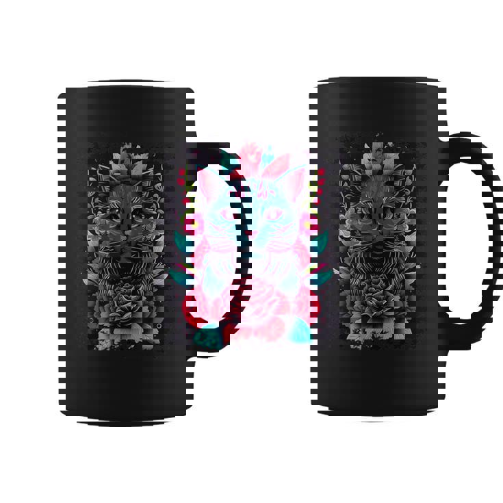 抽象的な猫ポップアートグラフィティ コーヒーマグ