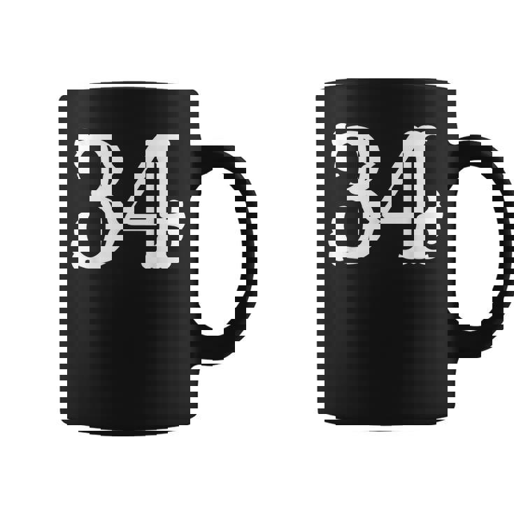 数字 34インチ ホワイト 大 太字 アメリカンウエストスタイル フォント コーヒーマグ