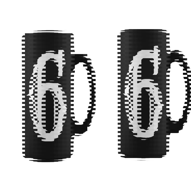 数字 6 インチ 白 大 太字 アメリカ 西部 スタイル フォント コーヒーマグ