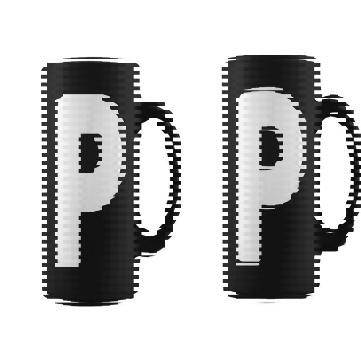 文字p 大文字 アルファベット モノグラム イニシャル コーヒーマグ