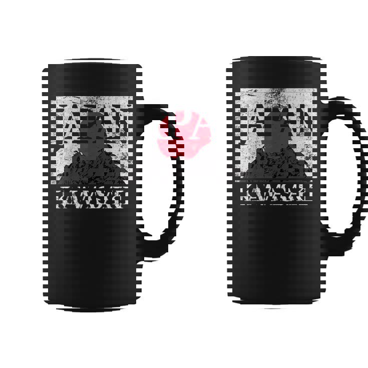 日本 カワサキ 富士山 旗 コーヒーマグ