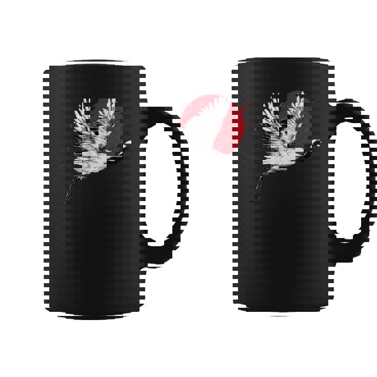 日本のアートフライングクレーンバード コーヒーマグ