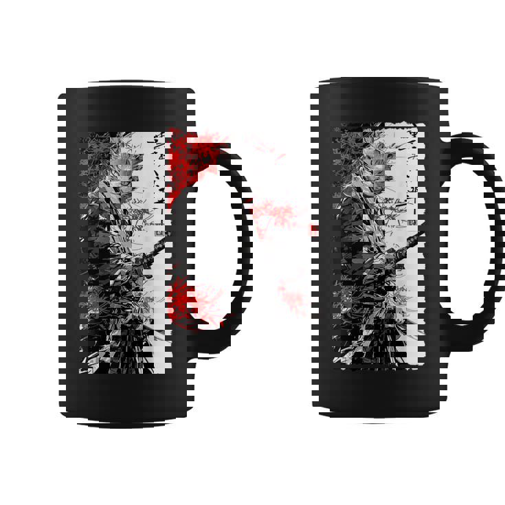 日本のクモユリ 侍 猫 グランジ 浮世絵 アニメアート コーヒーマグ