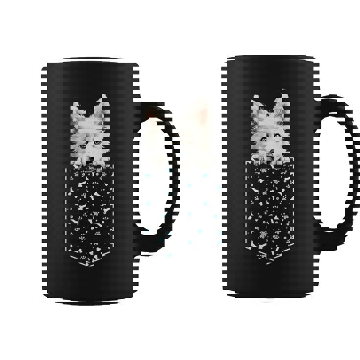 日本のスピッツ犬ポケット犬顔ペット愛好家 コーヒーマグ